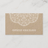 Rustic White Mandala Yoga Studio Instructor  Visitekaartje (Voorkant)