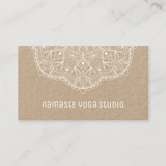 Rustic White Mandala Yoga Studio Instructor Visitekaartje