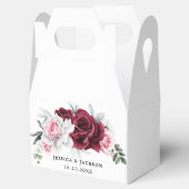 Rustic White Maroon Rose Floral Wedding  Bedankdoosjes (Geopend)