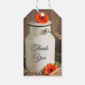 Rustic White Milk Jug met Flowers Dank je Cadeaulabel (Voorkant)