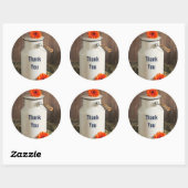 Rustic White Milk Jug met Flowers Dank je Ronde Sticker (Vel)