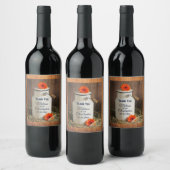 Rustic White Milk Jug met Flowers Dank je Wijn Etiket (Flessen)