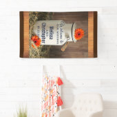 Rustic White Milk Jug met Flowers Weddenschap Welk Spandoek (Insitu)