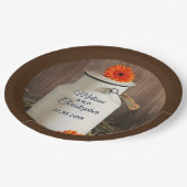 Rustic White Milk Jug met Flowers Wedding Papieren Bordje (Gekanteld)