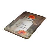 Rustic White Milk Jug met Oranje bloemen Foto Badmat (Gekanteld)