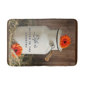 Rustic White Milk Jug met Oranje bloemen Foto Badmat (Voorkant)