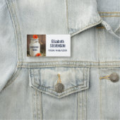 Rustic White Milk Jug met Oranje bloemen Foto Naamplaatje (In situ)