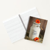 Rustic White Milk Jug met Oranje bloemen Foto Notitieboek (Binnen)