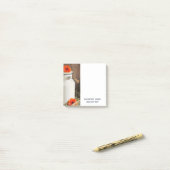 Rustic White Milk Jug met Oranje bloemen Foto Post-it® Notes (Op bureau)
