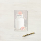 Rustic White Milk Jug met Oranje bloemen Foto Post-it® Notes (Op bureau)