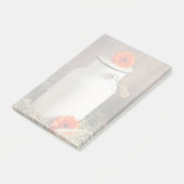 Rustic White Milk Jug met Oranje bloemen Foto Post-it® Notes (Schuin)