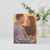 Rustic White Overlay Photo Save the Date Aankondigingskaart (Staand voorkant)