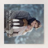 Rustic White Pine Trees Kerstfeestdag Foto Legpuzzel (Horizontaal)