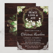 Rustic White Poinsettia and Robin Christmas Kaart (Voorkant / Achterkant)