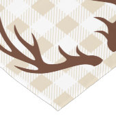 Rustic White Pset Brown Deer Antlers Lange Tafelloper (Hoek)