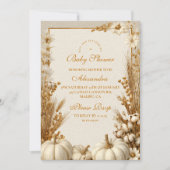 Rustic White Pumpkin Baby shower Kaart (Voorkant)