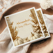 Rustic White Pumpkin Baby shower Servet