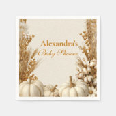 Rustic White Pumpkin Baby shower Servet (Voorkant)