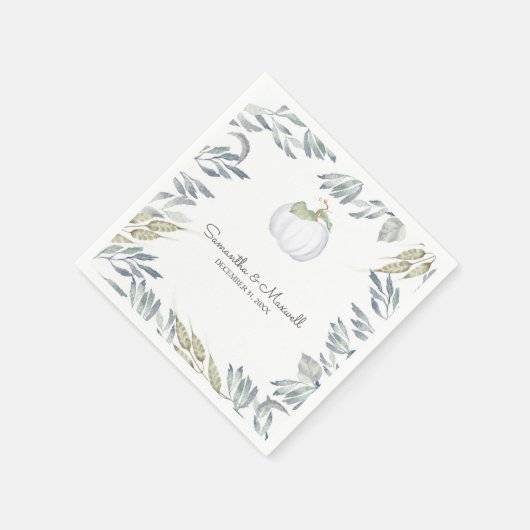 RUSTIC White Pumpkin en Greenery Servet (Hoek)