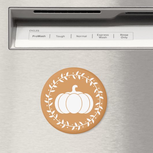 Rustic White Pumpkin en Sinaasappel Magneet (Insitu (Vaatwasser))