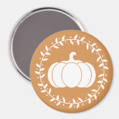 Rustic White Pumpkin en Sinaasappel Magneet (Voorkant / Achterkant)