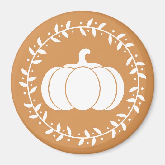 Rustic White Pumpkin en Sinaasappel Magneet (Voorkant)