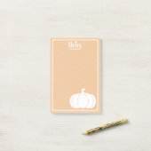 Rustic White Pumpkin & Harvest Oranje Post-it® Notes (Op bureau)