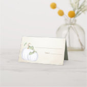 Rustic White Pumpkin Herfst Waterverf Plaatskaartje (Voorkant)