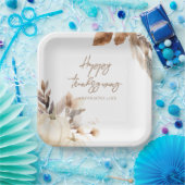 Rustic White Pumpkin Thanksgiving Papieren Bordje (Feest)