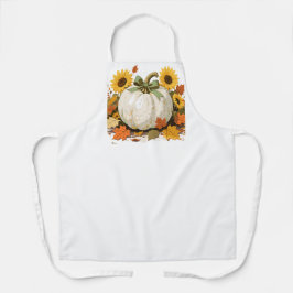 Rustic White Pumpkin with Sunflowers Schort