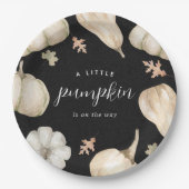 Rustic White Pumpkins Herfst Baby shower Papieren Bordje (Voorkant)