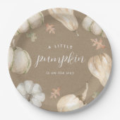 Rustic White Pumpkins Herfst Baby shower Papieren Bordje (Voorkant)