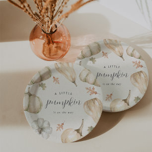 Rustic White Pumpkins Herfst Baby shower Papieren Bordje