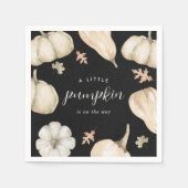 Rustic White Pumpkins Herfst Baby shower Servet (Voorkant)