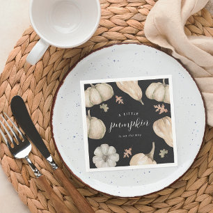 Rustic White Pumpkins Herfst Baby shower Servet
