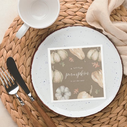 Rustic White Pumpkins Herfst Baby shower Servet