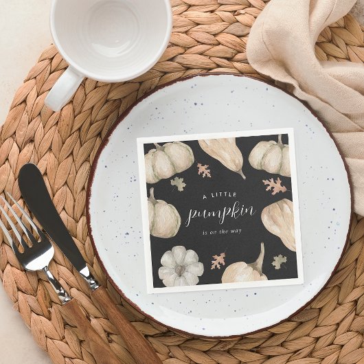 Rustic White Pumpkins Herfst Baby shower Servet