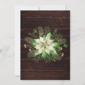 Rustic White Robin Holly Wreath Kerstlunch Kaart (Achterkant)