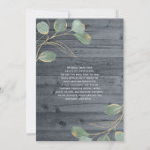 Rustic White Rose Gold Floral Greenery Wedding Kaart (Achterkant)