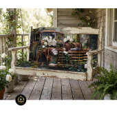 Rustic White Rose Truck Decoupage Tissuepapier