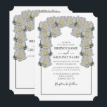 Rustic White Roses Wedding Invitations Kaart<br><div class="desc">Dit ontwerp is uitgerust met rozenwitte rozen. De witte rozen worden gecomplimenteerd door een elegante zwarte rand. De witte tinten van het roos bloemen creëer een roestachtige bloementuin van het land. Elegant huwelijksuitnodigingsontwerp met moderne elementen. Er zijn ook overeenkomende trouwbenodigdheden en andere huwelijksuitnodigingsformaten beschikbaar.</div>