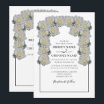 Rustic White Roses Wedding Invitations Kaart<br><div class="desc">Dit ontwerp is uitgerust met rozenwitte rozen. De witte rozen worden gecomplimenteerd door een elegante zwarte rand. De witte tinten van het roos bloemen creëer een roestachtige bloementuin van het land. Elegant huwelijksuitnodigingsontwerp met moderne elementen. Er zijn ook overeenkomende trouwbenodigdheden en andere huwelijksuitnodigingsformaten beschikbaar.</div>