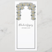 Rustic White Roses Wedding Menu (Achterkant)