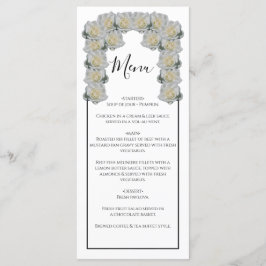 Rustic White Roses Wedding Menu