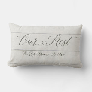 Rustic White Shiplap wooden Onze nestfamilienaam Kussen