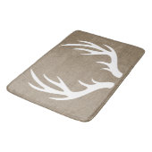 Rustic White Silhouetted Deer Antlers Faux Burlap Badmat (Gekanteld)