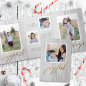 Rustic White Wash Wood Drievoudig Holiday Fotokaar Drieluik Uitnodiging