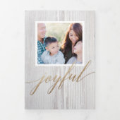 Rustic White Wash Wood Drievoudig Holiday Fotokaar Drieluik Uitnodiging (Cover)
