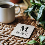 Rustic White Washing Wood Custom Monogram Initiaal Bier Onderzetter<br><div class="desc">Deze eenvoudig elegante douane monogrammed de reeks van de drankkusten kenmerkt klassieke zwarte monogram tekst die met een familienaam initiaal en een familienaam kan worden gepersonaliseerd. Een mooi cadeau voor een nieuw echtpaar, familie of nieuwe huiseigenaars. Een witte gewassen achtergrond van faux-hout voegt een rustige textuur toe aan het ontwerp....</div>