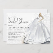 Rustic White Wedding Dress Vrijgezellenfeest Kaart (Voorkant)